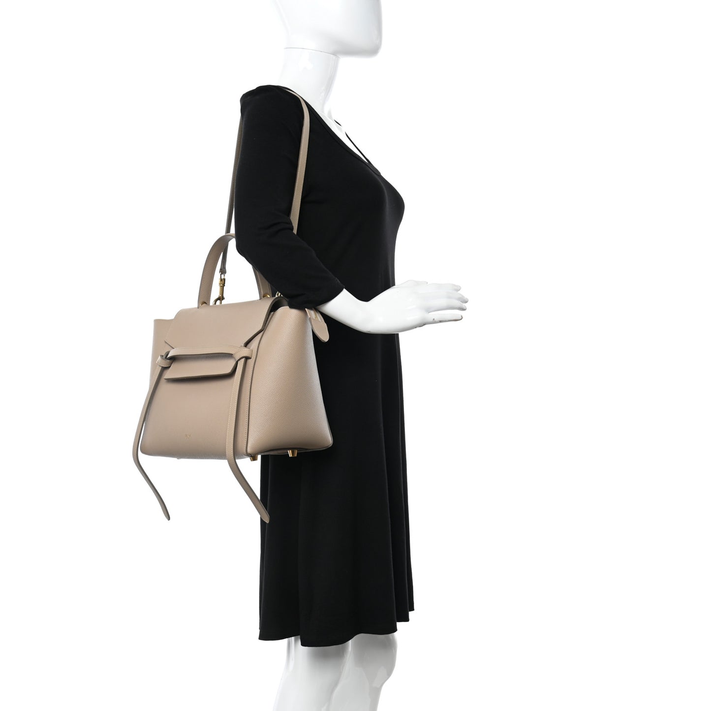 Grained Calfskin Mini Belt Bag Light Taupe
