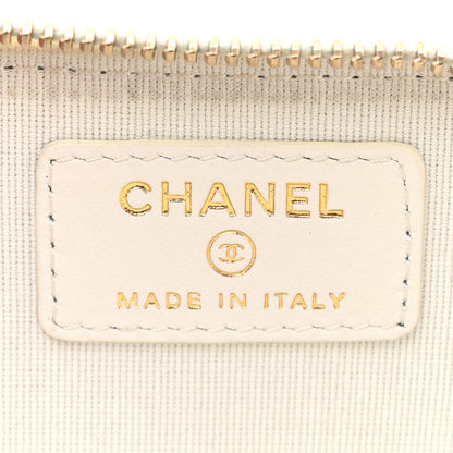 Chanel Caviar Quilted Zipped Key Holder Case White 6 of 9