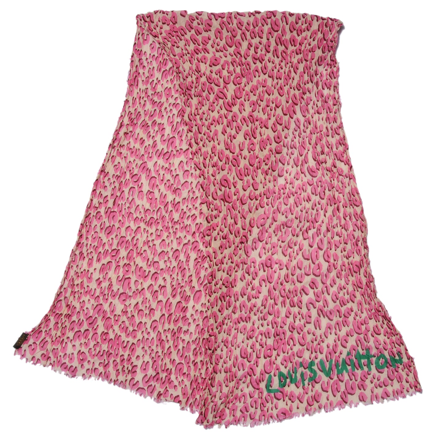 Cotton Leopard Pareo Blanc Corail