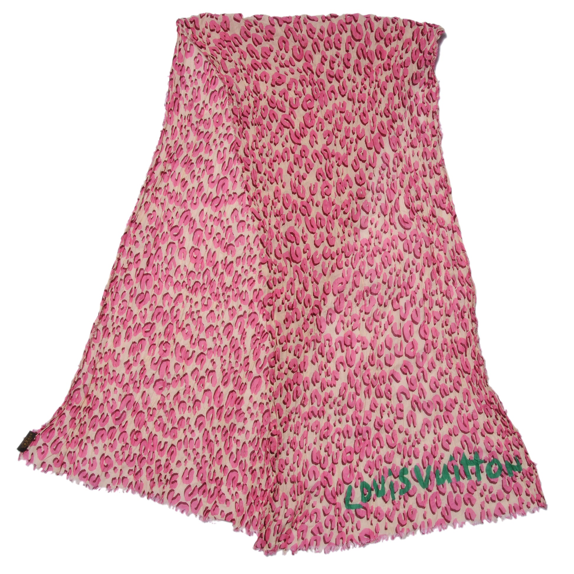 Louis Vuitton Cotton Leopard Pareo Blanc Corail 4 of 7