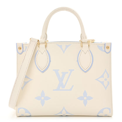 Louis Vuitton Empreinte Monogram Giant Onthego PM Latte Candy Blue 1 of 9