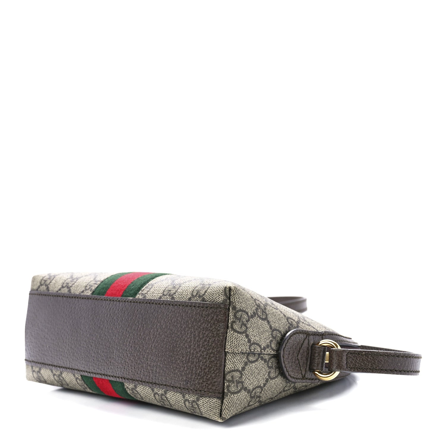 Gucci GG Supreme Monogram Textured Dollar Calfskin Web Small Ophidia Dome Shoulder Bag Beige Ebony New Acero 10 of 13