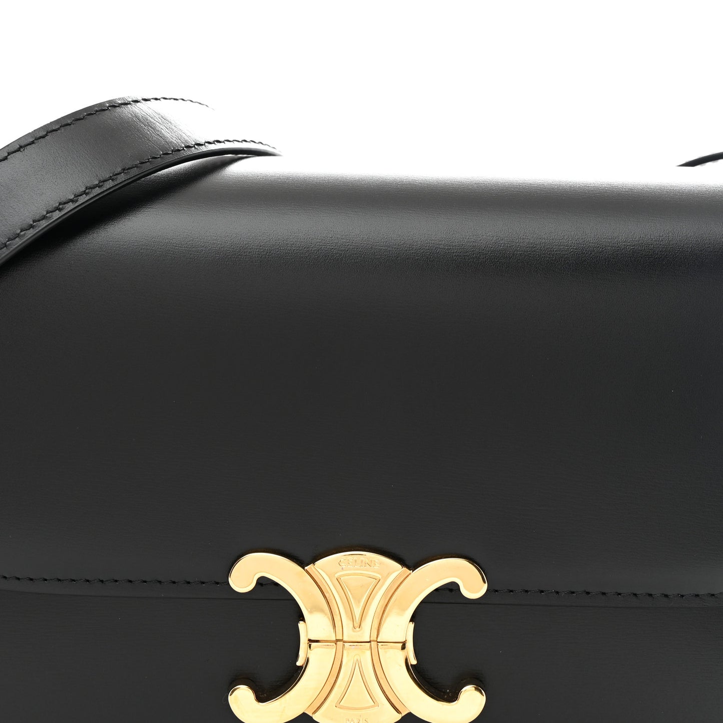 Shiny Calfskin Medium Triomphe Black