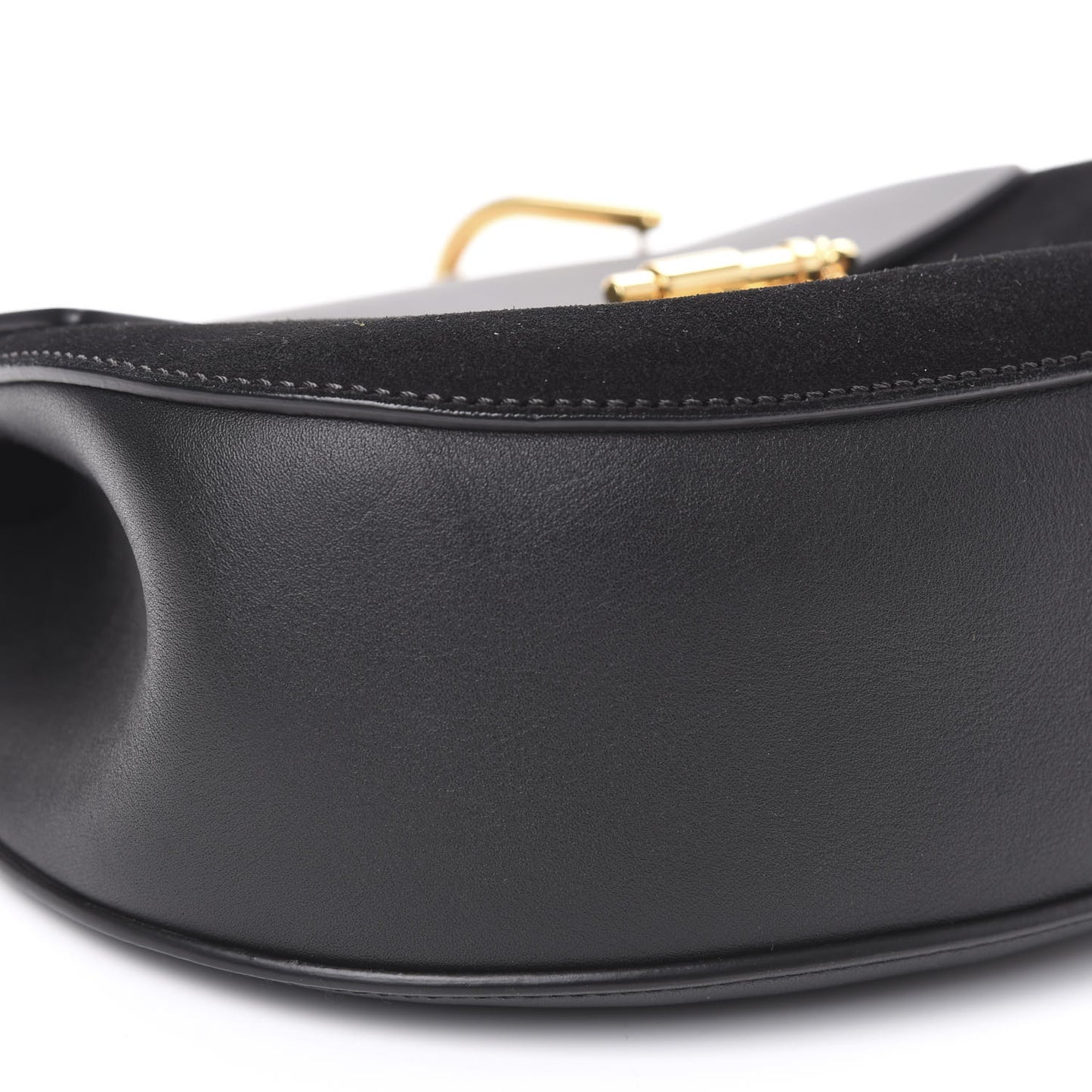 Suede Calfskin Mini Drew Shoulder Bag Black