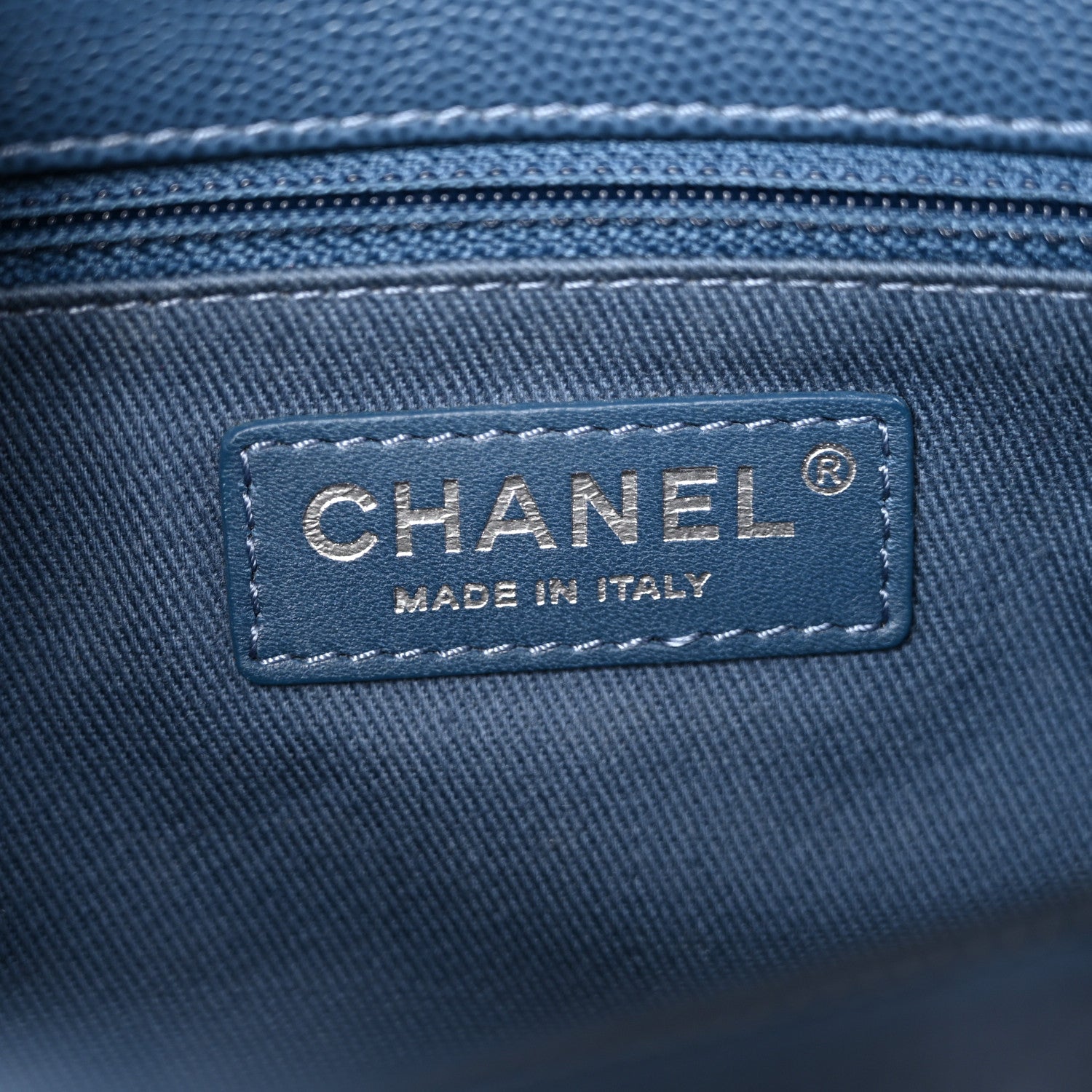 Chanel Caviar Quilted Small Coco Handle Flap Blue 6 of 10