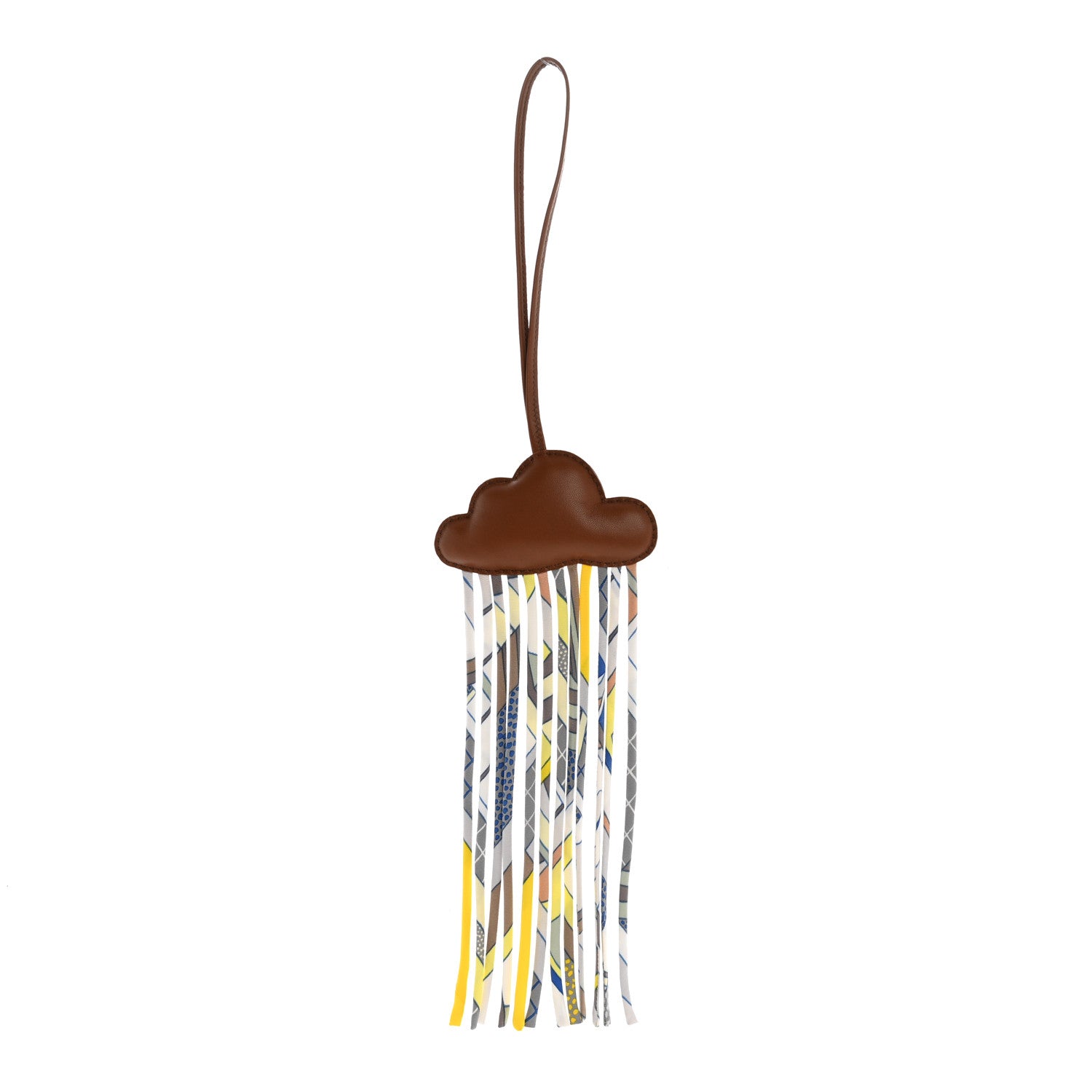 Hermes Swift Silk Twill Cord Cloud Bag Charm Noisette 1 of 4
