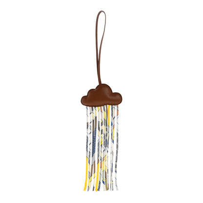 Hermes Swift Silk Twill Cord Cloud Bag Charm Noisette 1 of 4