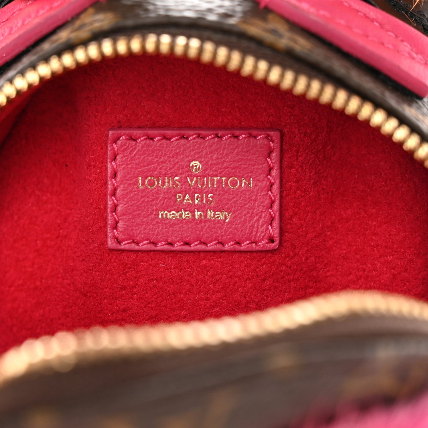 Louis Vuitton Monogram Calfskin Mink Fur Palm Springs Bear Bag Charm Key Holder Pink Orange 4 of 5