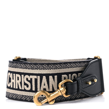 Christian Dior Canvas Embroidered Shoulder Strap Blue 1 of 5