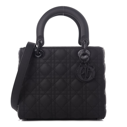Christian Dior Ultra Matte Calfskin Cannage Medium Lady Dior Black 1 of 8