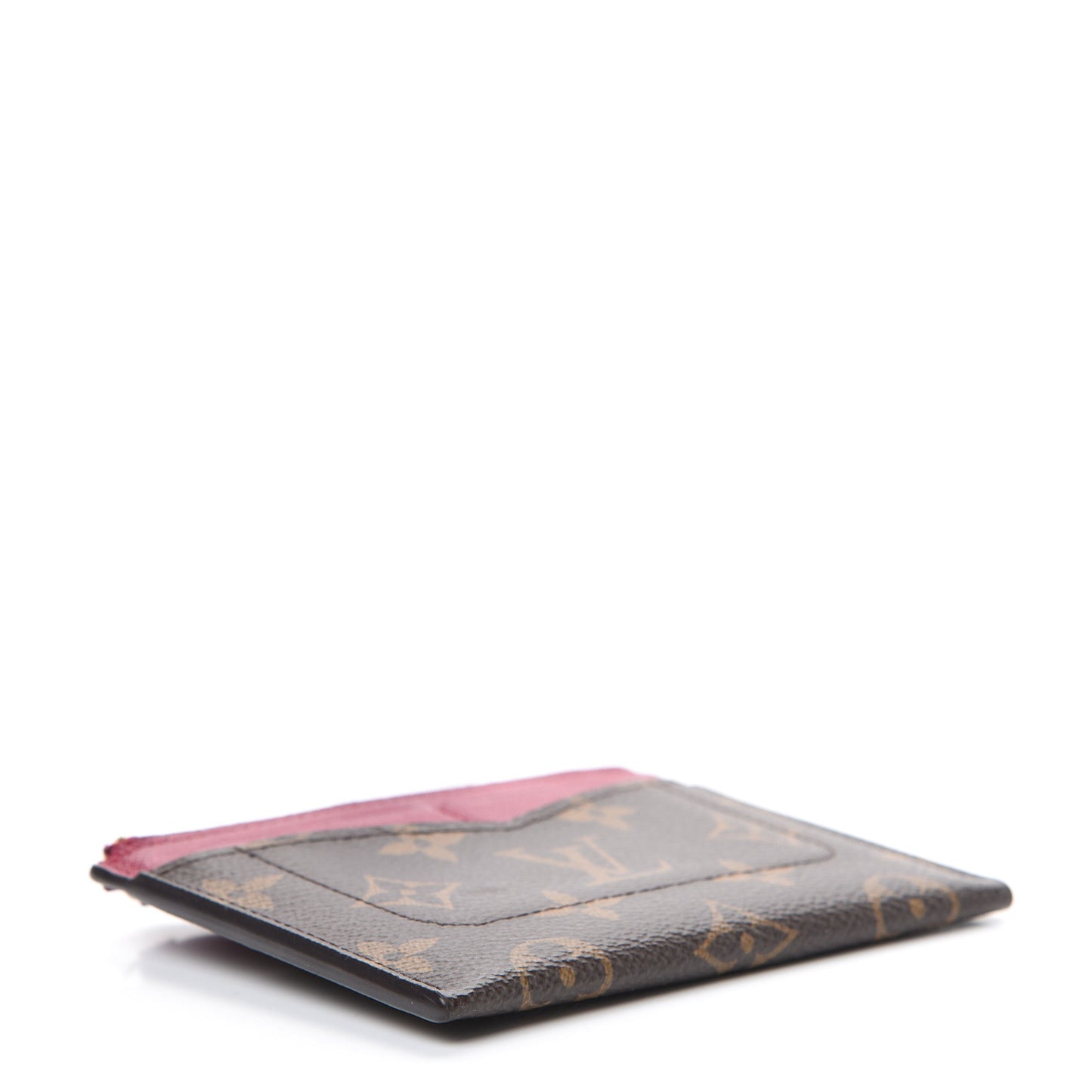 Monogram Zipped Card Holder Fuchsia