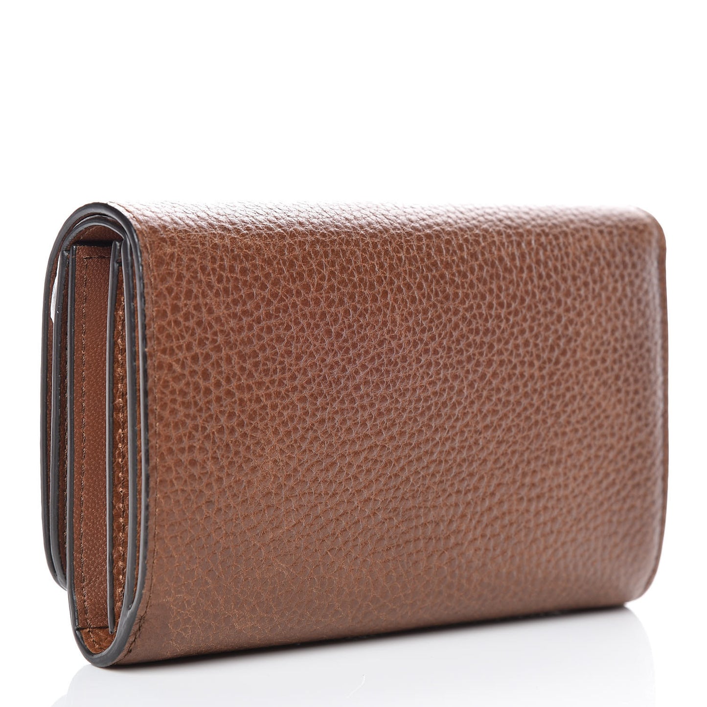 Grain Vegetable Tanned Calfskin Medium Continental Wallet Oak