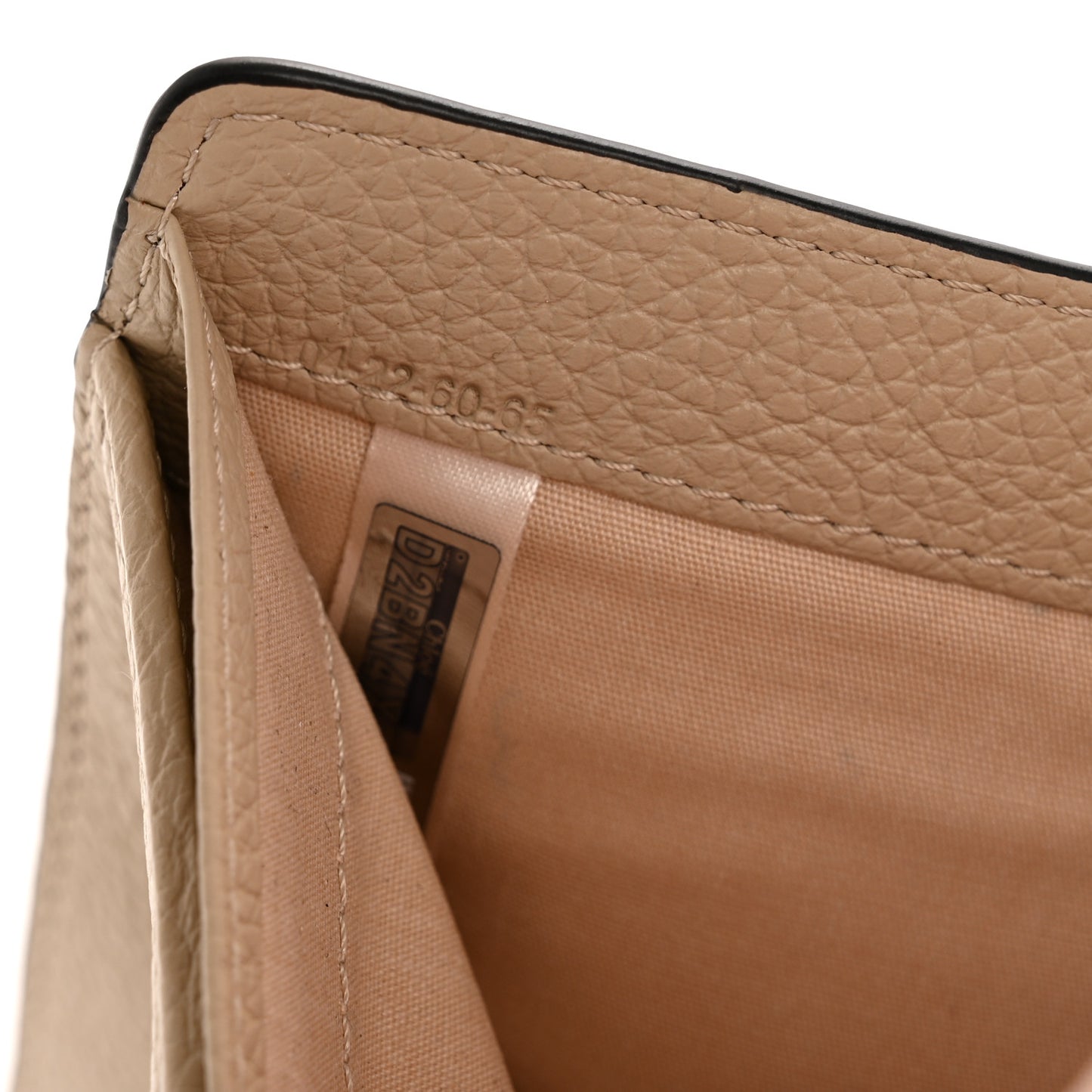 Grained Calfskin Marcie Square Wallet Root Beige