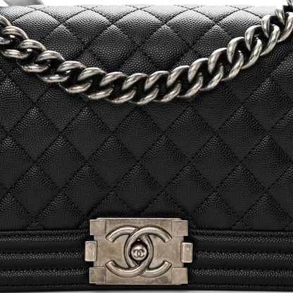 Chanel Caviar Quilted Medium Boy Flap Black 8 of 9