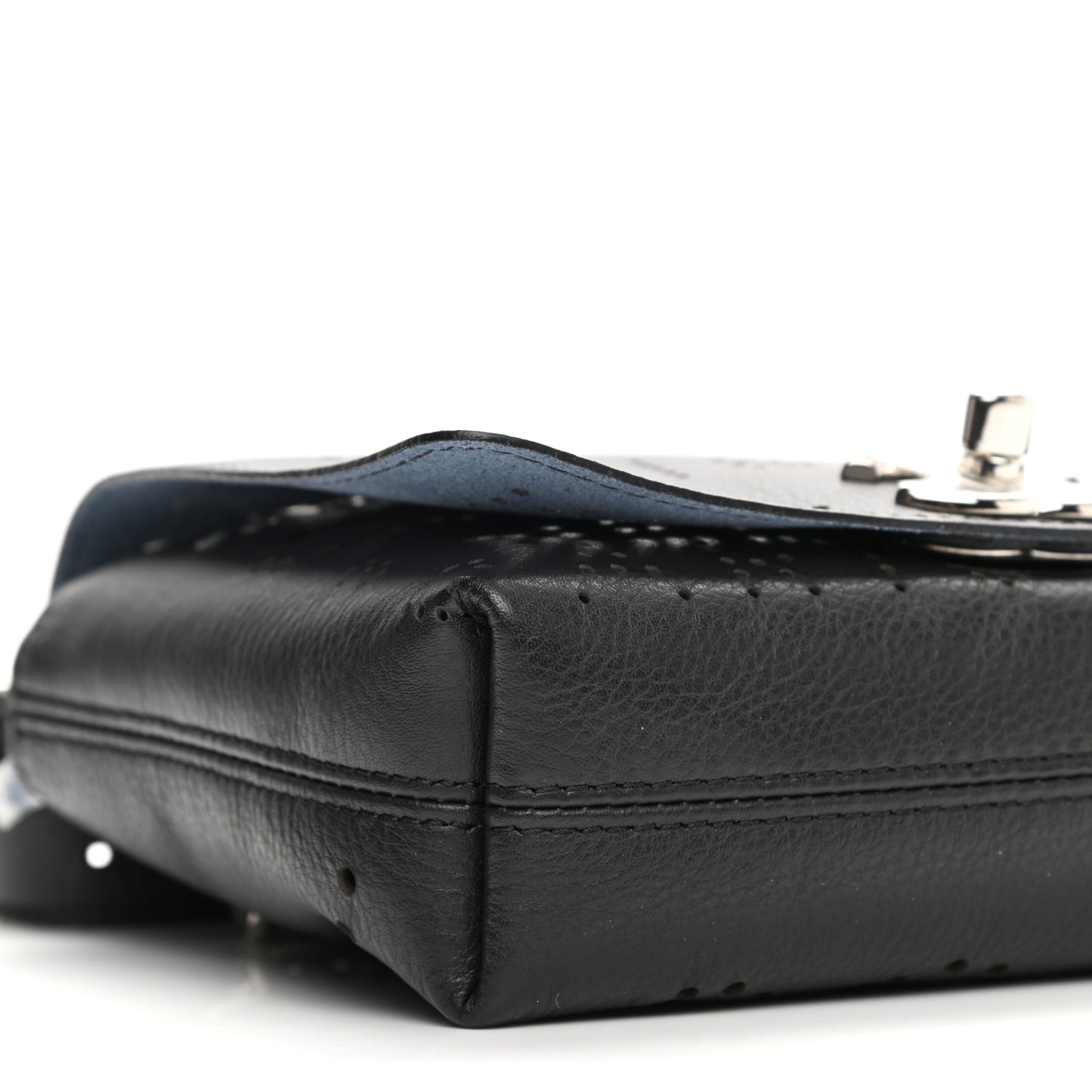 Calfskin Tweed Eyelet Flap Bag Black