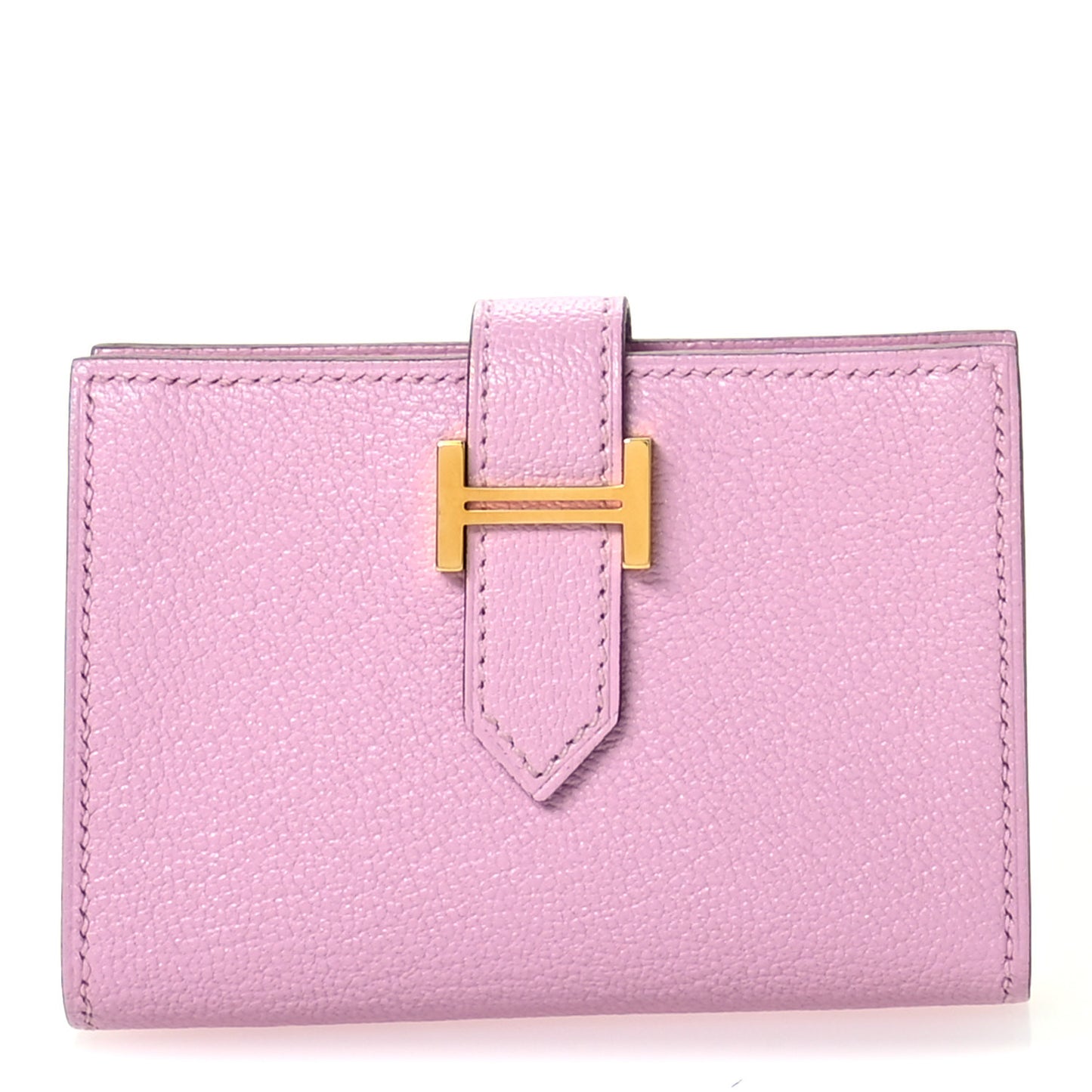 Chevre Mysore Bearn Card Holder Wallet Mauve Sylvestre