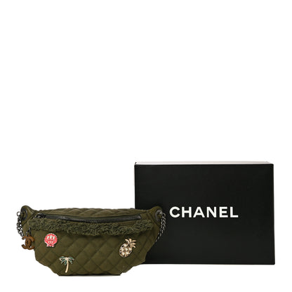 Chanel Canvas Lambskin Quilted Coco Cuba Charms Waist Bag Khaki 11 of 11