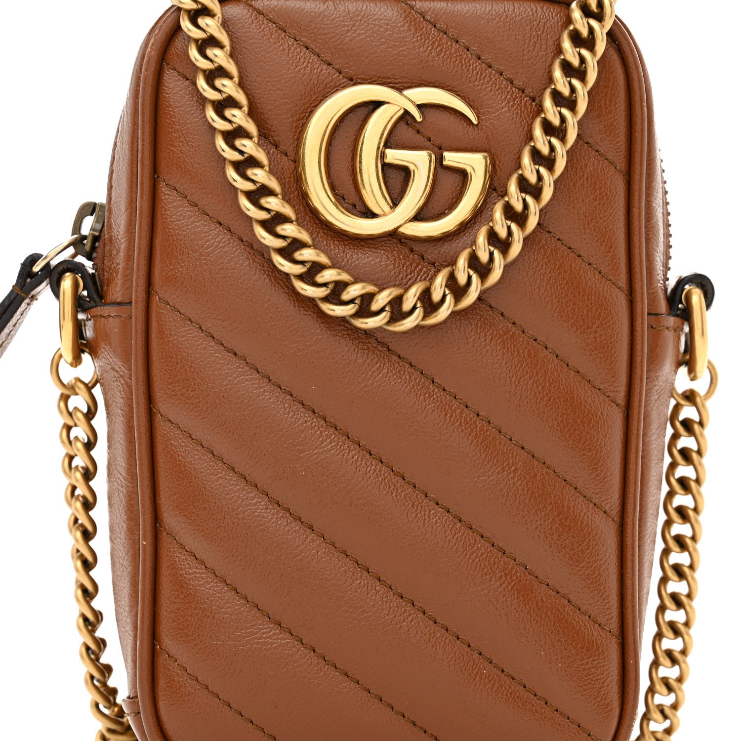 Gucci Azalea Calfskin Matelasse Diagonal Mini GG Marmont Crossbody Bag Cuir 7 of 10