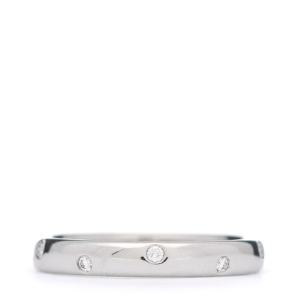 Tiffany Platinum Diamond 3mm Etoile Band Ring 54 7 3 of 5