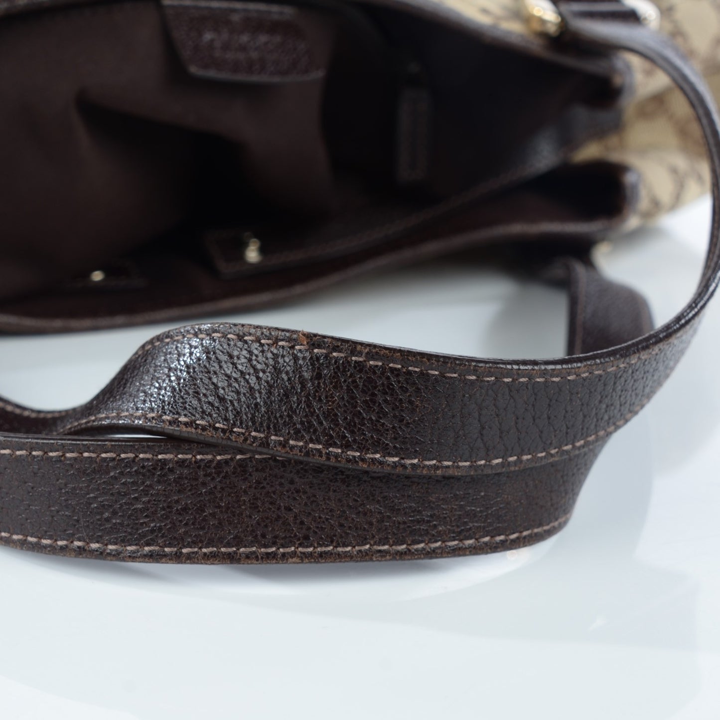 Monogram Medium Abbey Shoulder Bag Dark Brown