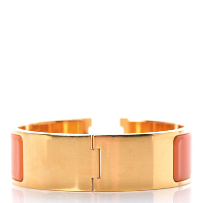 Hermes Enamel Wide Clic Clac H Bracelet GM Orange 3 of 4