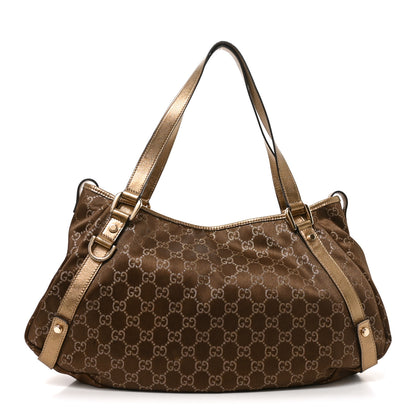 Gucci Satin Monogram Medium Abbey Shoulder Bag Bronze 1 of 10