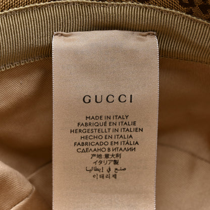Gucci Monogram Textured Dollar Calfskin GG Jago Bucket Hat S Cacao Beige 8 of 9