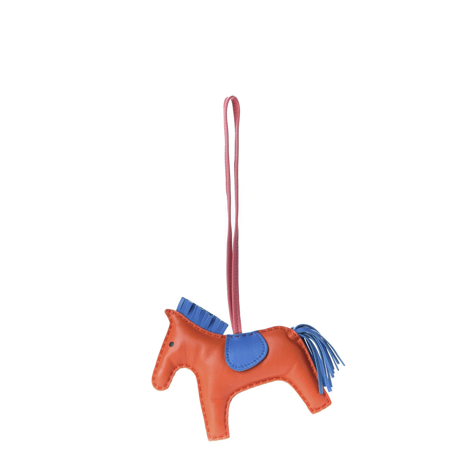 Hermes Milo Lambskin Grigri Rodeo Horse Bag Charm GM Orange Poppy Bleu Izmir Rose Azalee 1 of 4