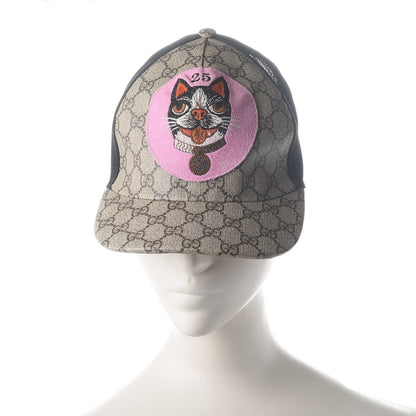 Gucci GG Supreme Monogram Bosco Patch Baseball Hat M Beige Malva 2 of 9