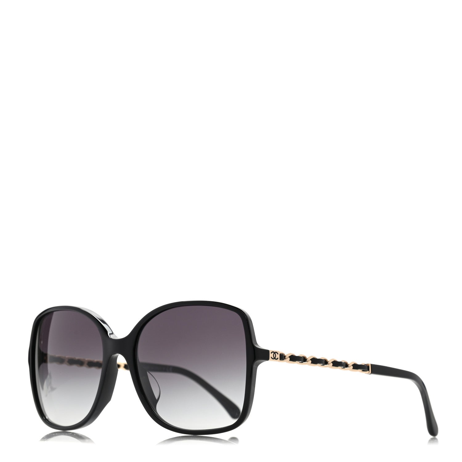 Chanel Lambskin Square Chain Sunglasses 5210-Q Black 1 of 8
