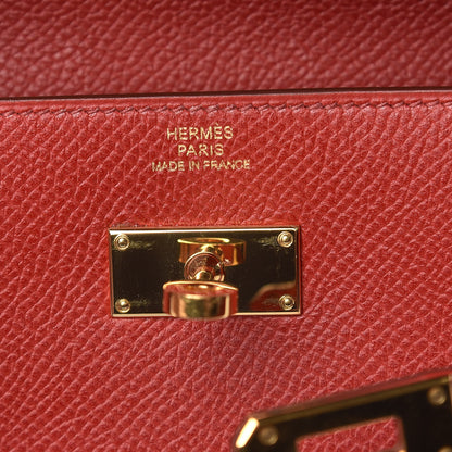Hermes Epsom Kelly Longue Wallet Rouge Casaque 6 of 7