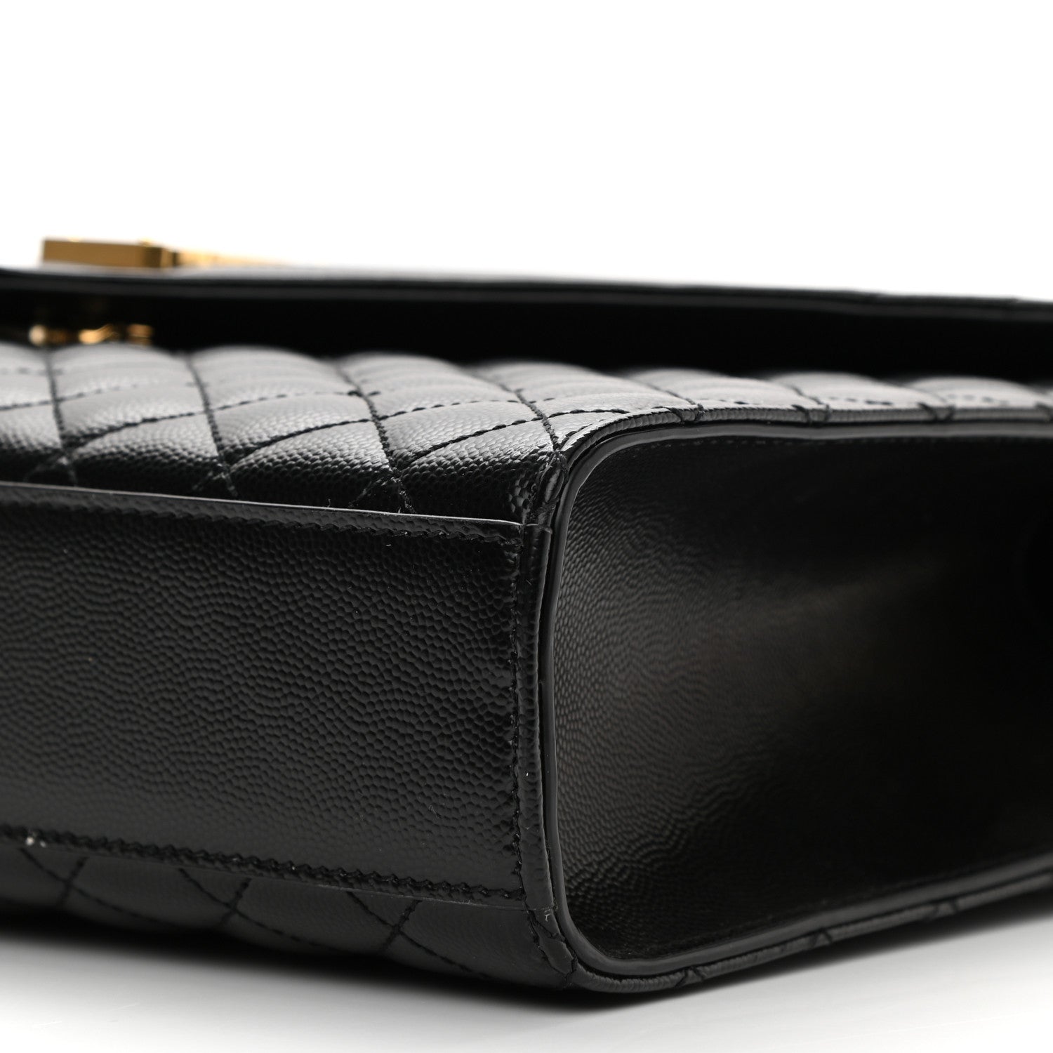 Saint Laurent Grain De Poudre Textured Mixed Matelasse Large Triquilt Monogram Satchel Black 11 of 12