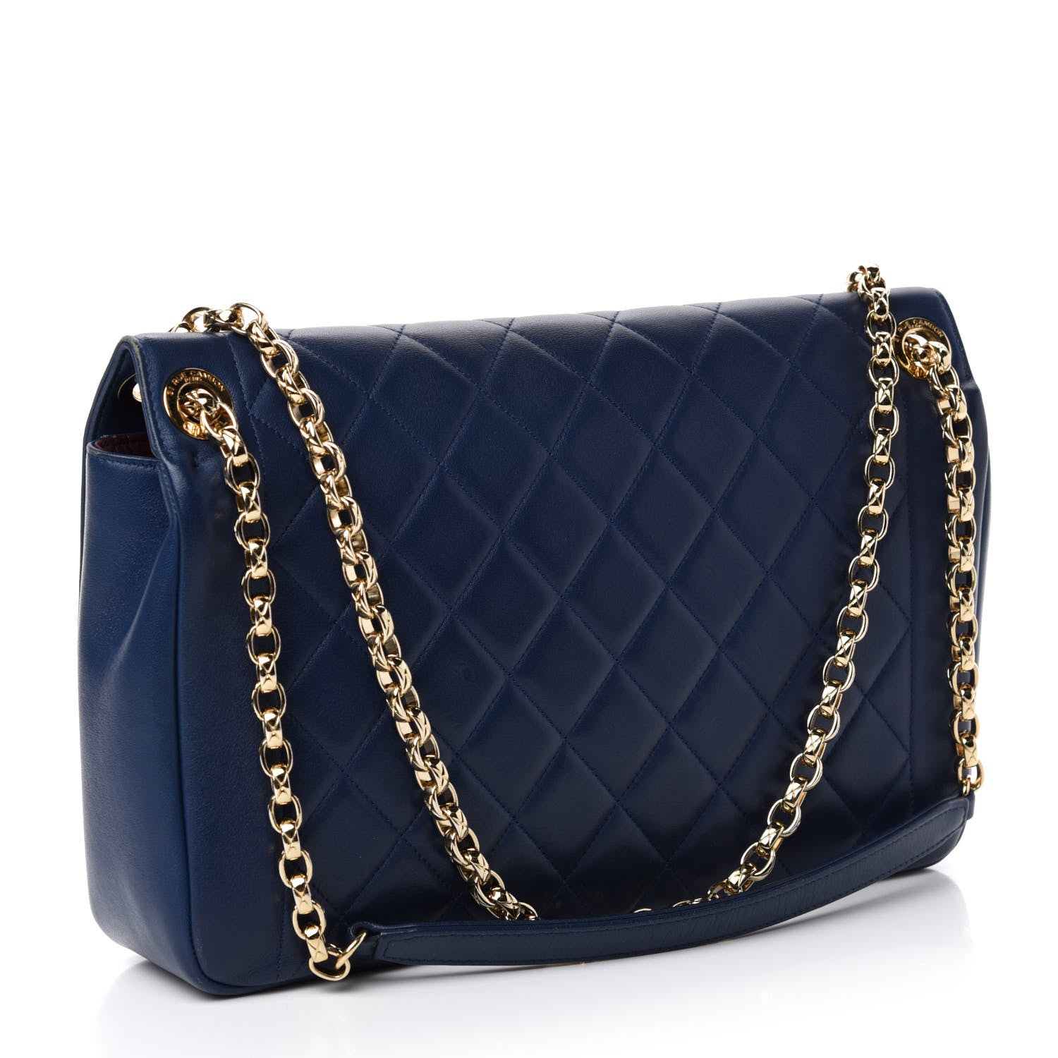 Chanel Lambskin Quilted Large Chic With Me Flap Navy 4 of 13
