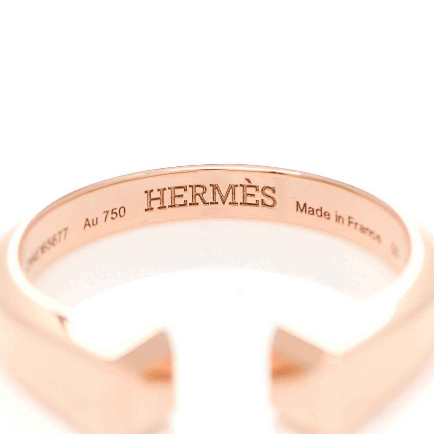 Hermes 18K Rose Gold PM Clou de Forge Ring 50 5.25 5 of 8