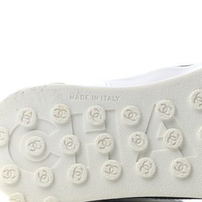 Chanel Calfskin Mesh Lycra Womens Logo High Top Sneakers 39 White 5 of 6