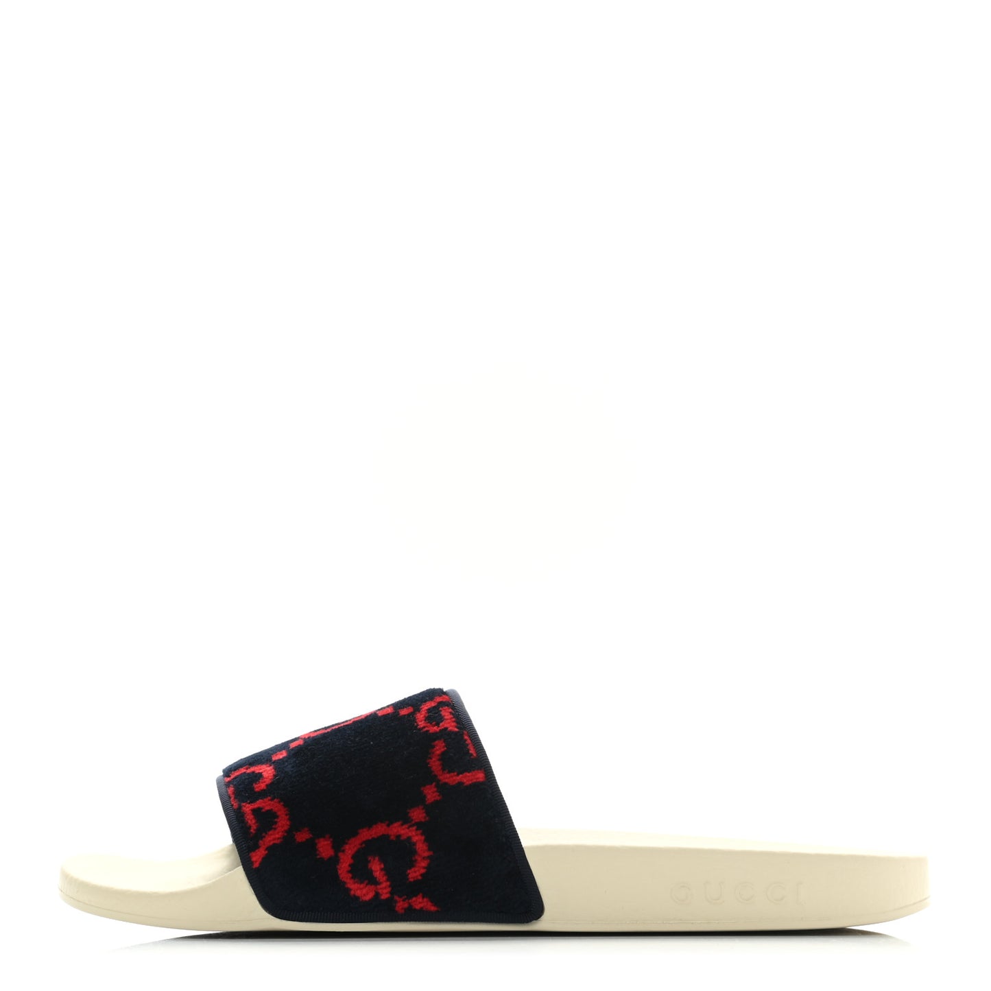 Terry Cloth GG Monogram Slide Sandals 41 Blue Red