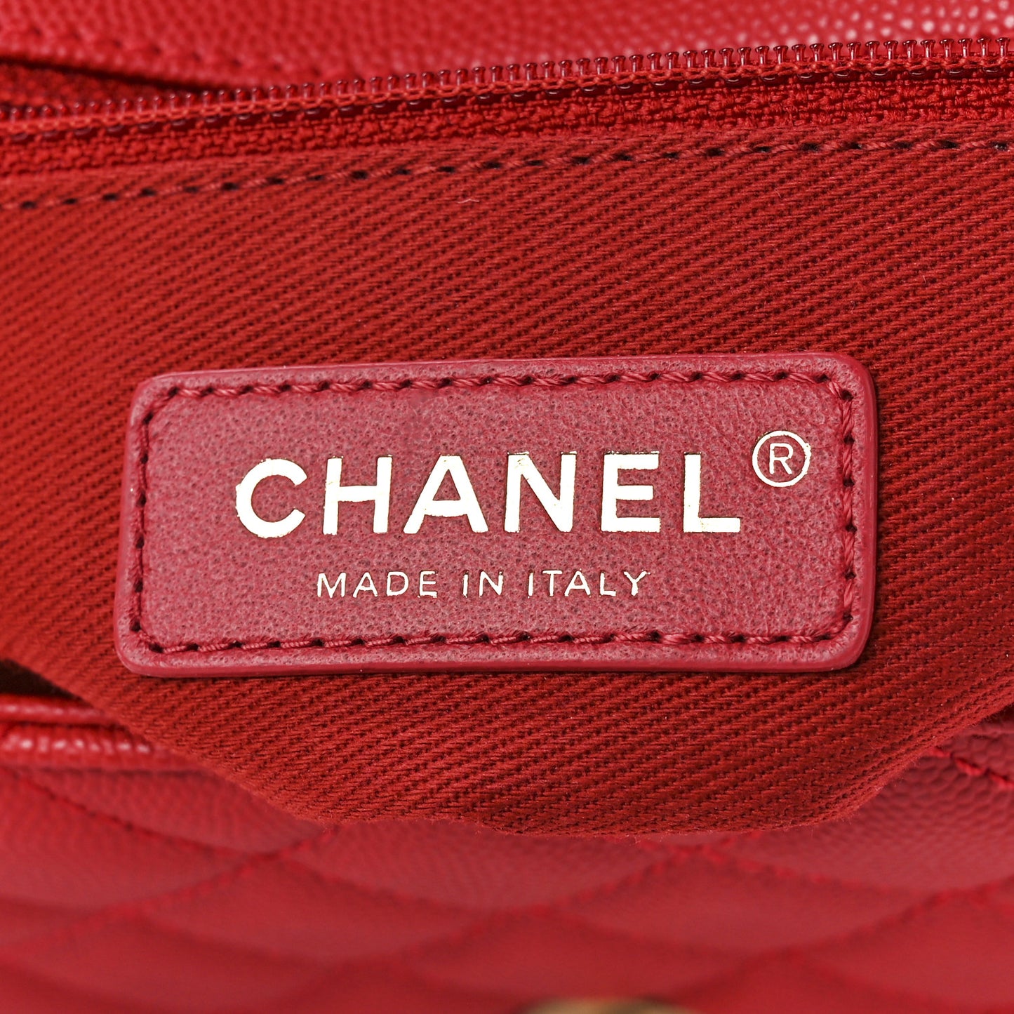 Caviar Quilted Small Coco Handle Flap Red
