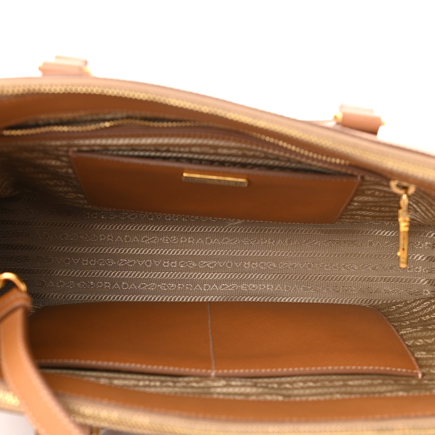 Prada Saffiano Medium Galleria Double Zip Tote Caramel 4 of 15