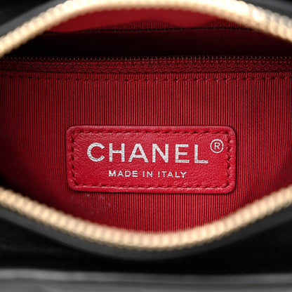 Chanel Aged Calfskin Chevron Quilted Small Gabrielle Hobo Black 6 of 12