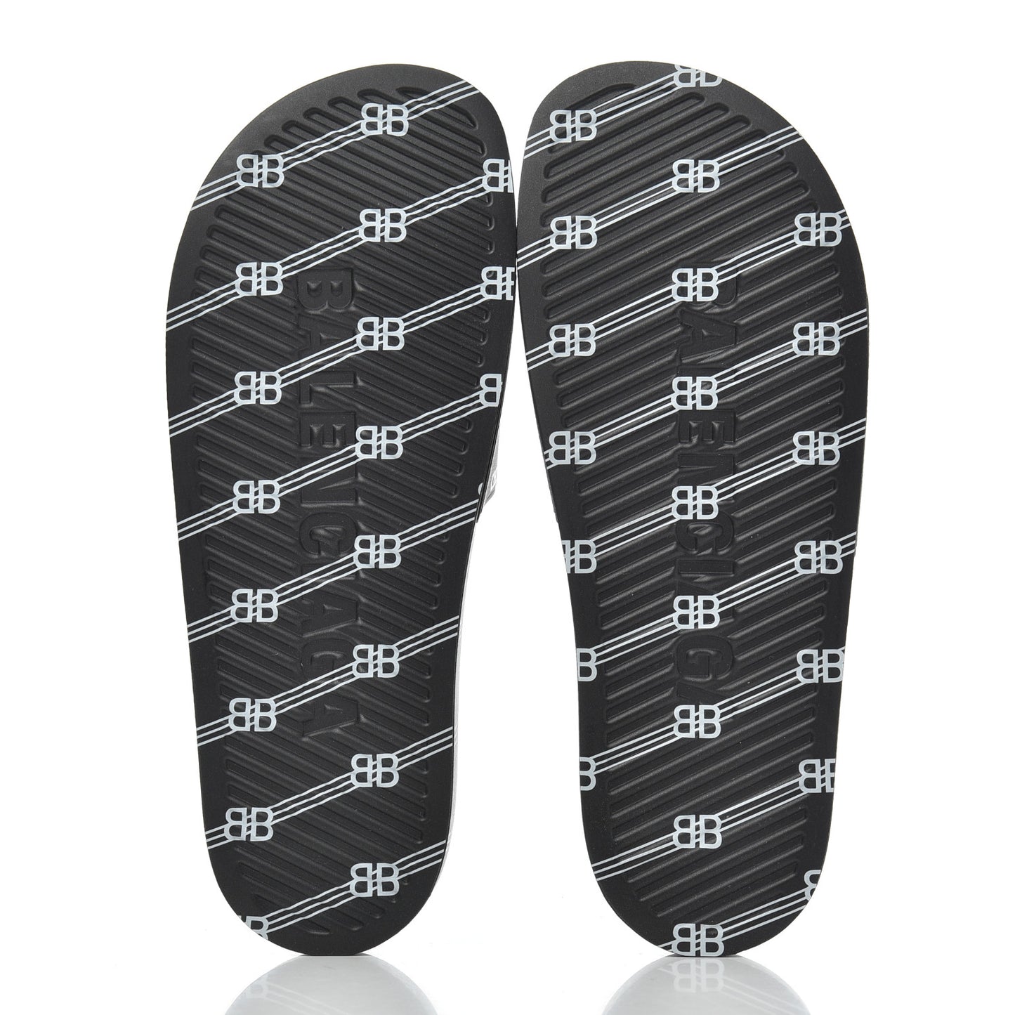 Rubber License Logo Print Mens Pool Slide Sandals 42 Black White