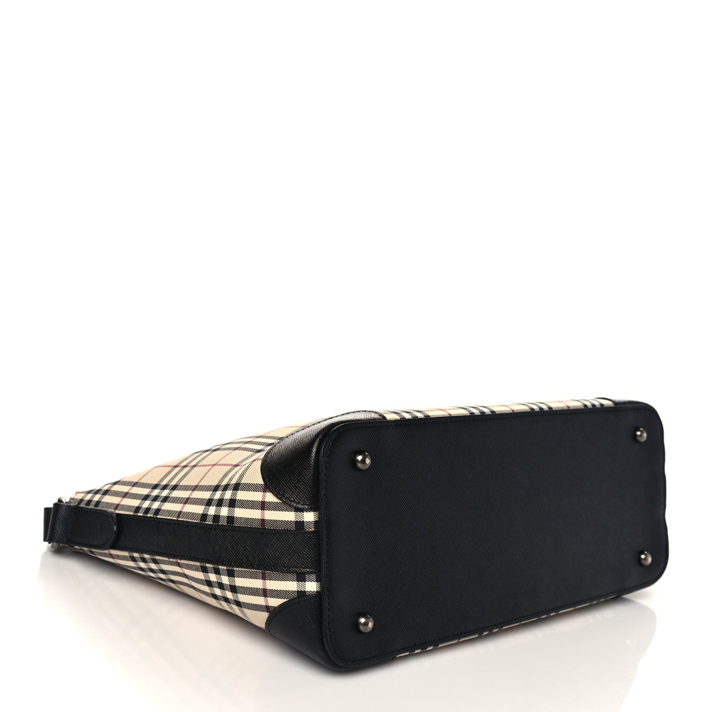 Saffiano Check Shoulder Bag Black