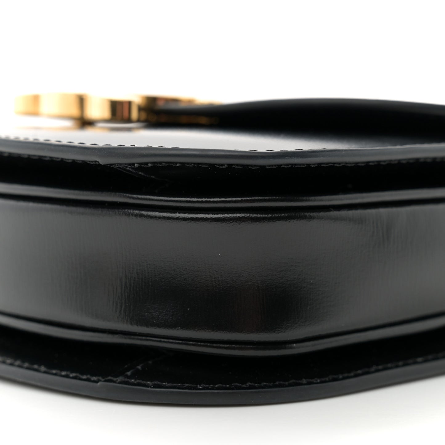Shiny Calfskin Triomphe Mini Besace Clea Black