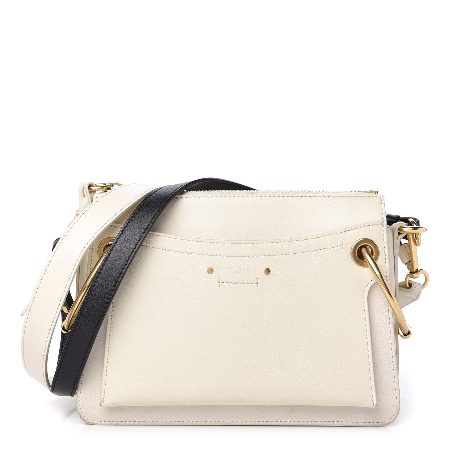 Calfskin Medium Roy Bag Natural White