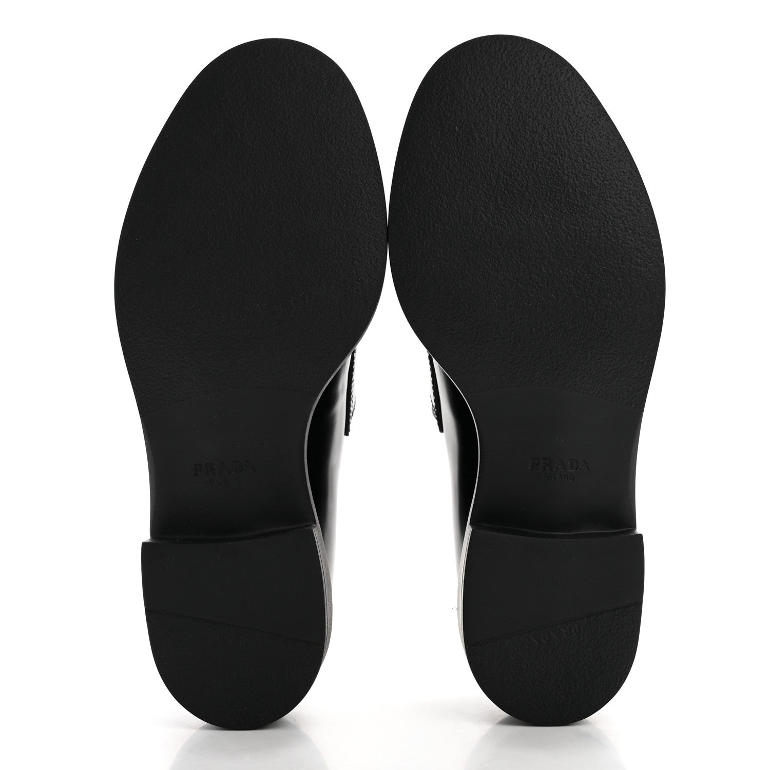 Prada Spazzolato Metal Triangle Logo 50mm Loafers 37 Black 5 of 9
