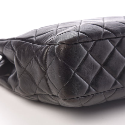 Chanel Lambskin Quilted Shopping Tote Black 10 of 11