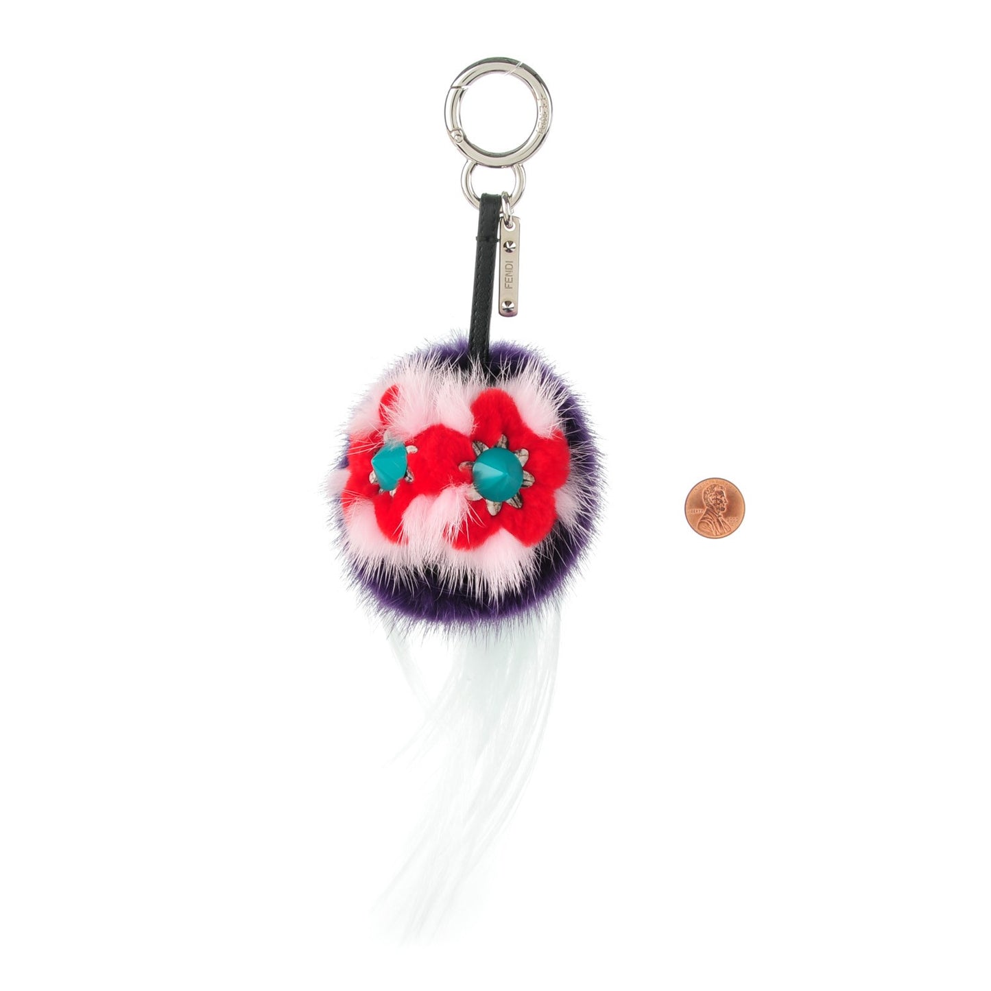 Fox Fur Monster Flowery Mini Bag Bug Charm Viola Acqua Multicolor