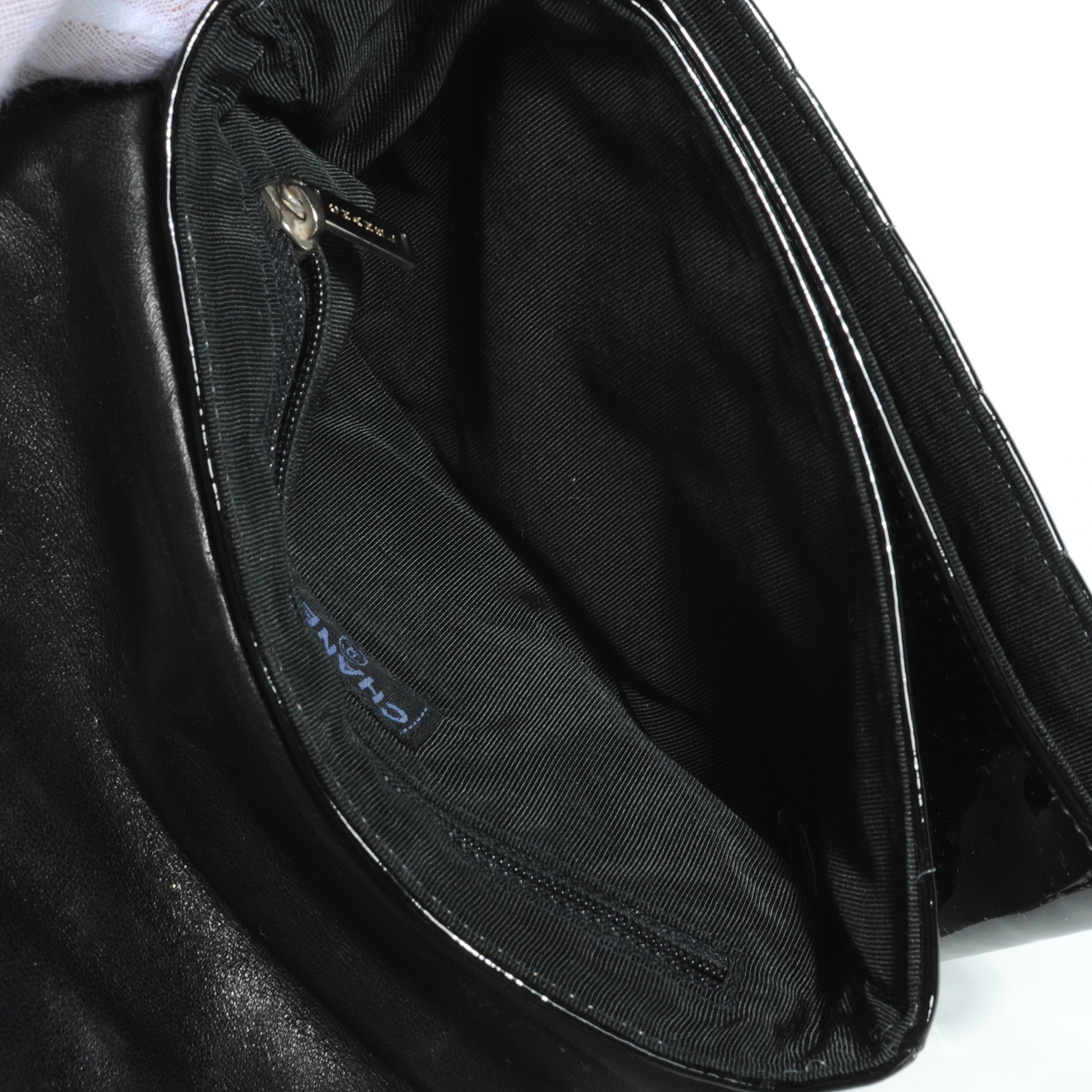 Chanel Patent Chocolate Bar Quilted Computer Keys Flap Black 9 of 9