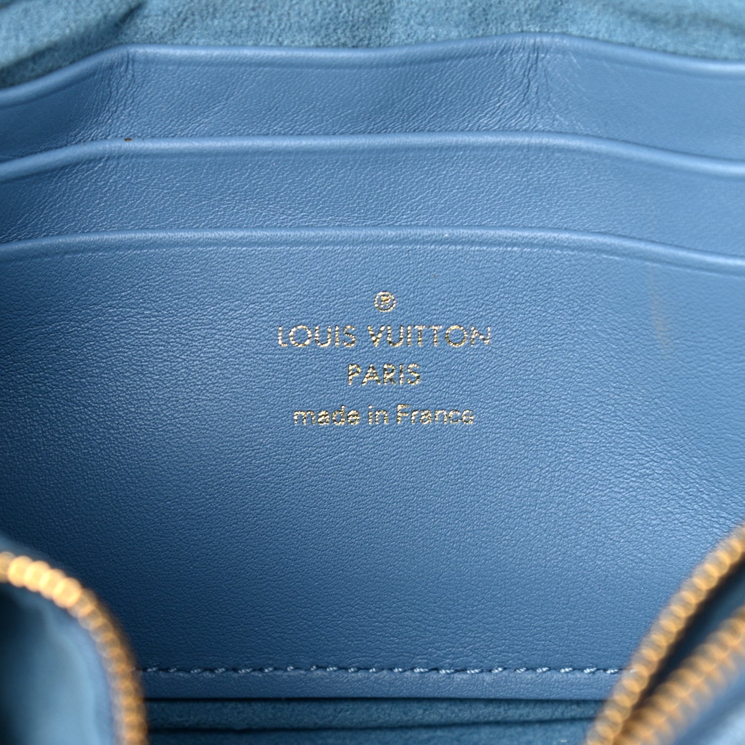 Louis Vuitton Embroidered Monogram Denim New Wave Chain Pochette Blue 6 of 10