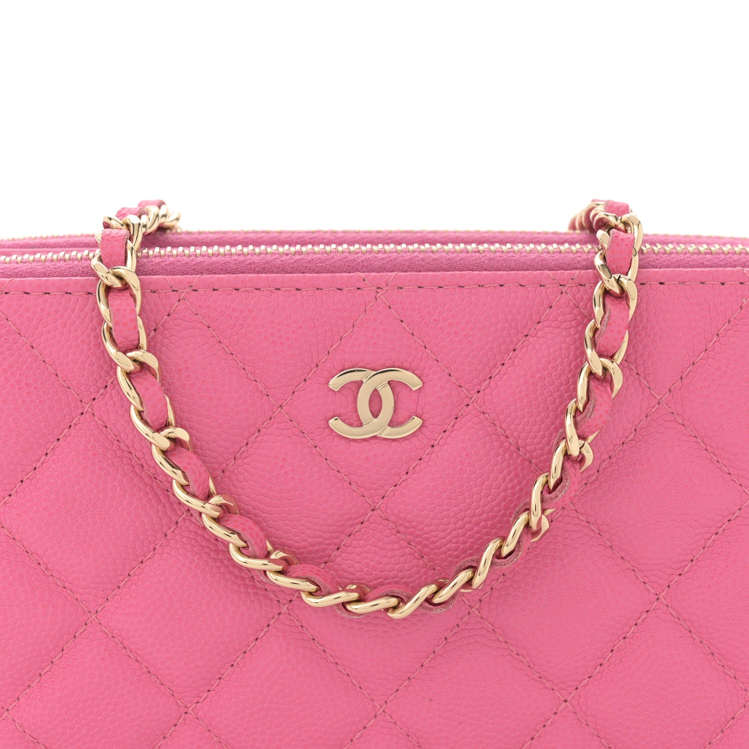 Chanel Caviar Quilted Small Clutch With Chain Pink 9 of 11