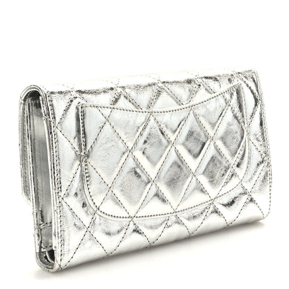 Chanel Metallic Aged Calfskin Quilted Reissue Long Flap Wallet Light Silver 3 of 7